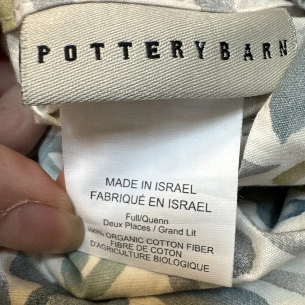 Pottery Barn  Jessie Scroll Full Queen Duvet Green And Blue